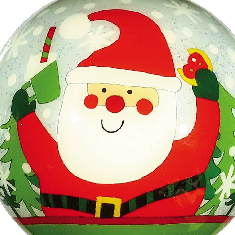 Festive Glitter Santa Hand Painted Mouth Blown Glass Ornament HomeRoots