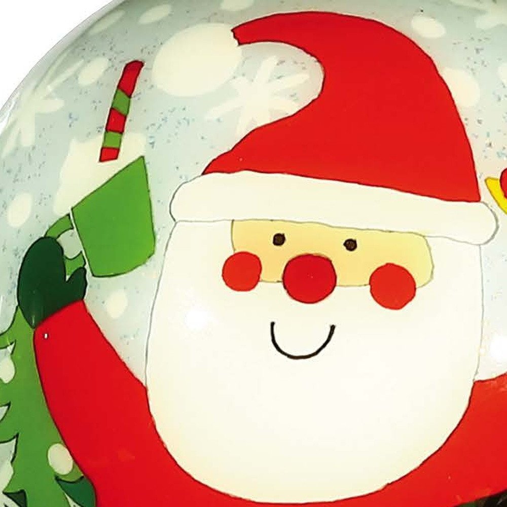 Festive Glitter Santa Hand Painted Mouth Blown Glass Ornament HomeRoots