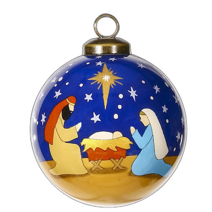 Silent Night Hand Painted Mouth Blown Glass Ornament HomeRoots