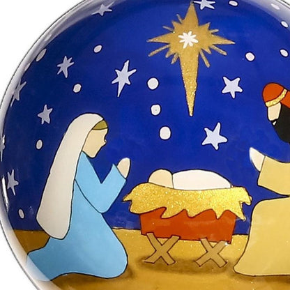 Silent Night Hand Painted Mouth Blown Glass Ornament HomeRoots