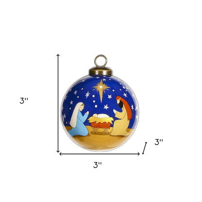 Silent Night Hand Painted Mouth Blown Glass Ornament HomeRoots