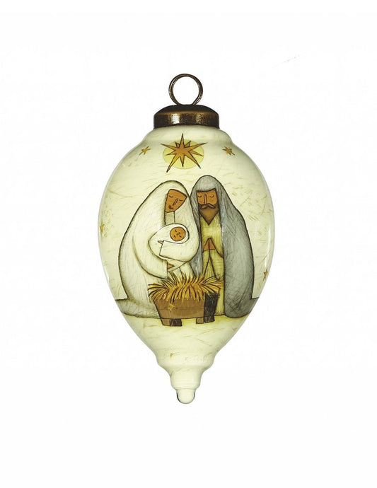 Nativity Holy Family Hand Painted Mouth Blown Glass Ornament HomeRoots