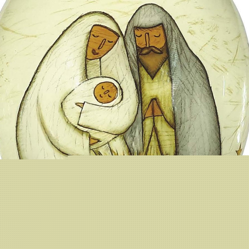Nativity Holy Family Hand Painted Mouth Blown Glass Ornament HomeRoots