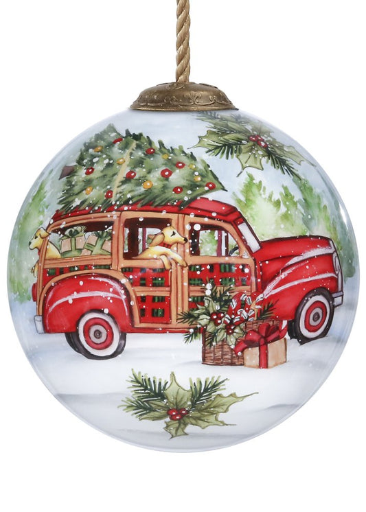 Red White And Green Glass Ball Ornament HomeRoots