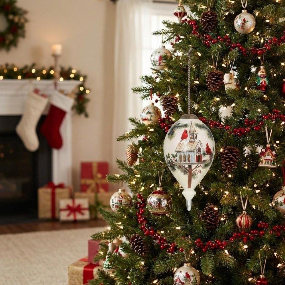 Red White And Green Glass Finial Ornament HomeRoots