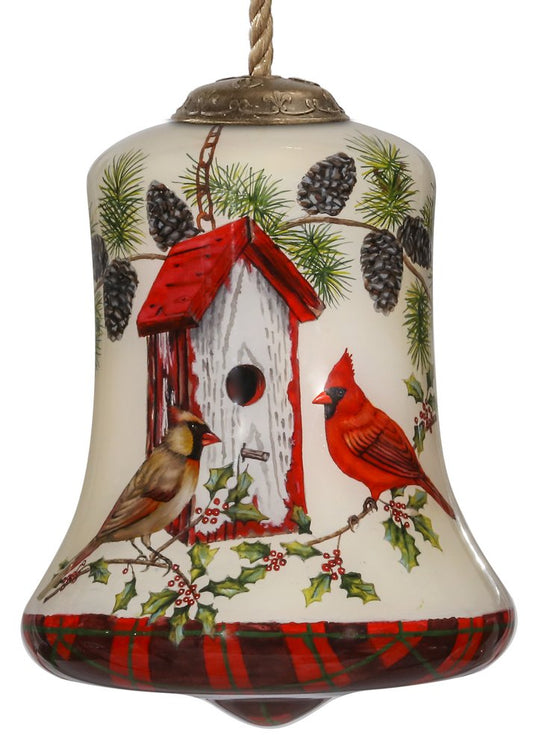Cardinal Home Sweet Home Hand Painted Mouth Blown Glass Ornament HomeRoots