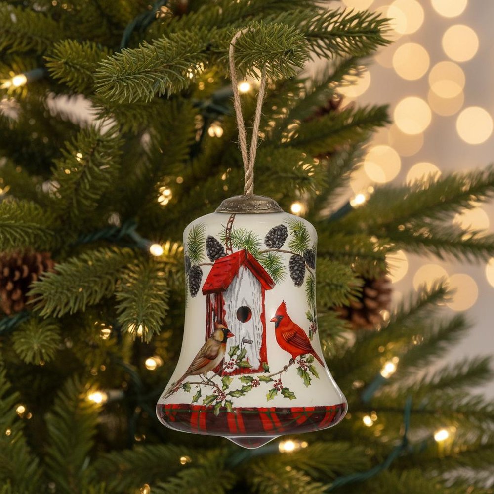 Red White And Green Glass Holiday Shaped Ornament — view 6