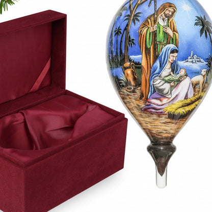 Holy Family Christmas Hand Painted Mouth Blown Glass Ornament HomeRoots