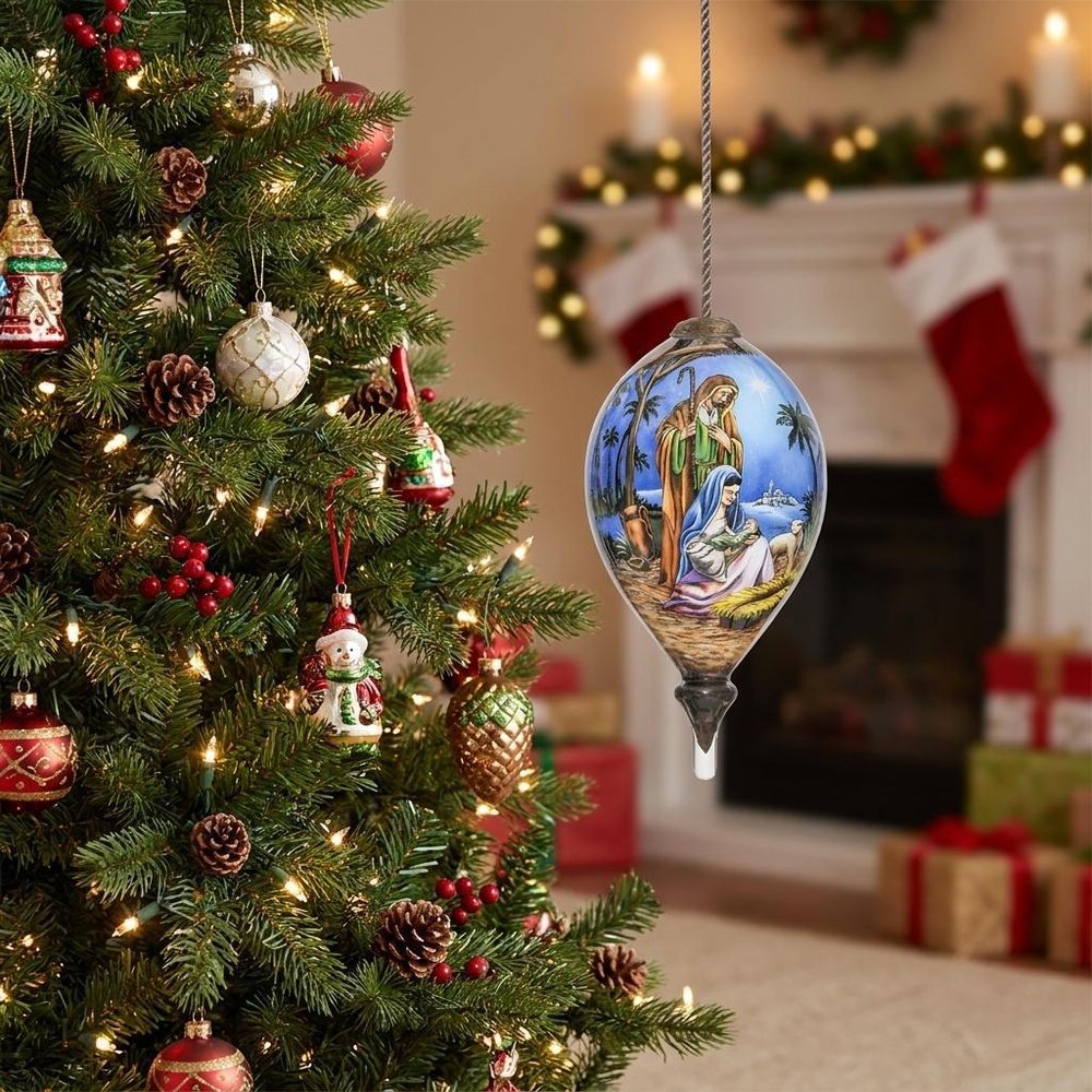 Blue White And Brown Glass Finial Ornament HomeRoots