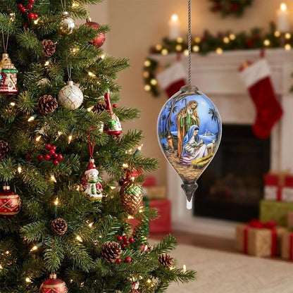 Blue White And Brown Glass Finial Ornament HomeRoots