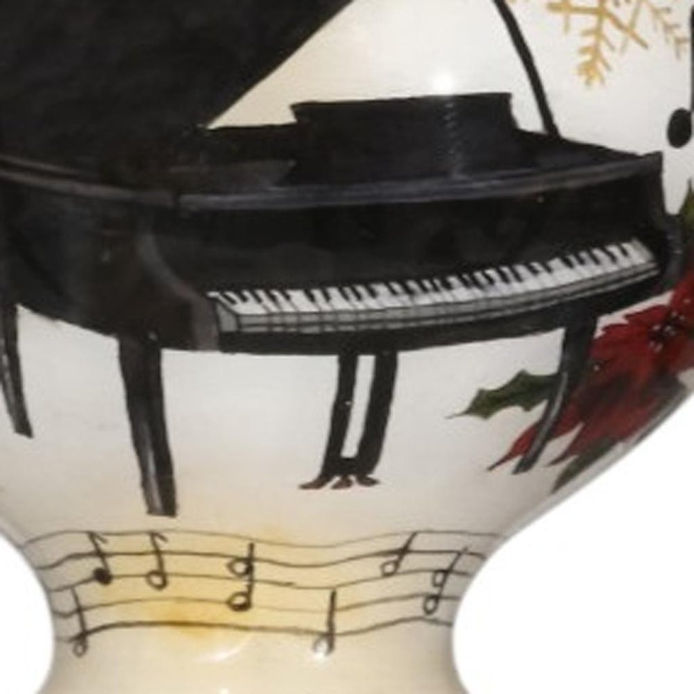 Grand Christmas Piano Hand Painted Mouth Blown Glass Ornament HomeRoots