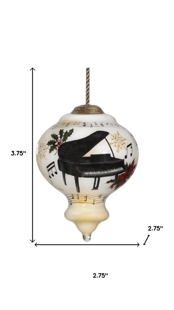 Grand Christmas Piano Hand Painted Mouth Blown Glass Ornament HomeRoots