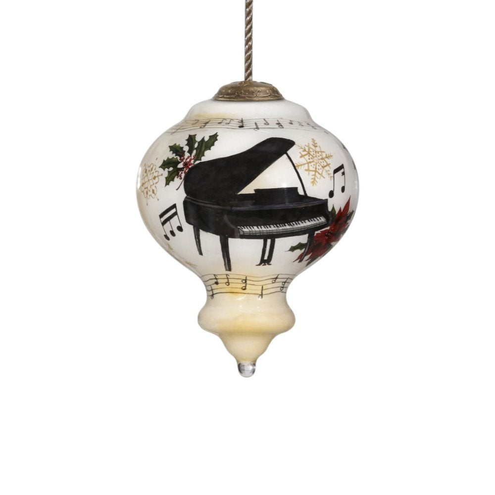Grand Christmas Piano Hand Painted Mouth Blown Glass Ornament HomeRoots