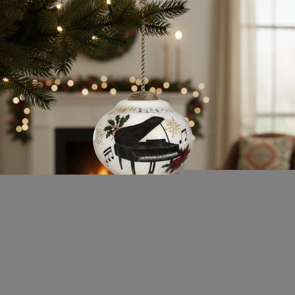 Grand Christmas Piano Hand Painted Mouth Blown Glass Ornament HomeRoots