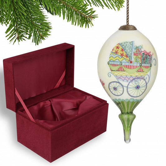 Ivory Red And Yellow Glass Finial Ornament HomeRoots