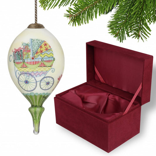 Ivory Red And Yellow Glass Finial Ornament HomeRoots