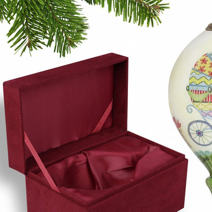 Ivory Red And Yellow Glass Finial Ornament HomeRoots