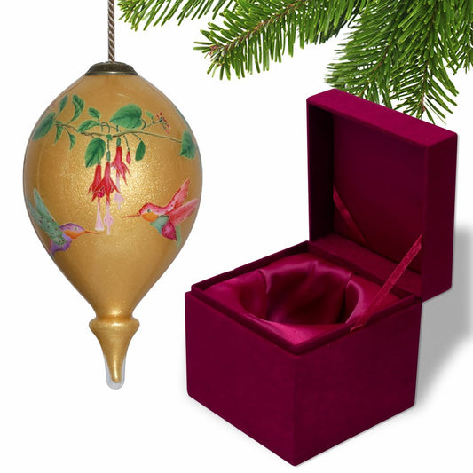 Gold Green And Red Glass Finial Ornament HomeRoots