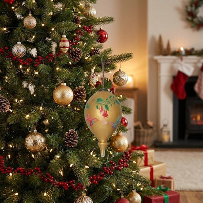 Gold Green And Red Glass Finial Ornament HomeRoots