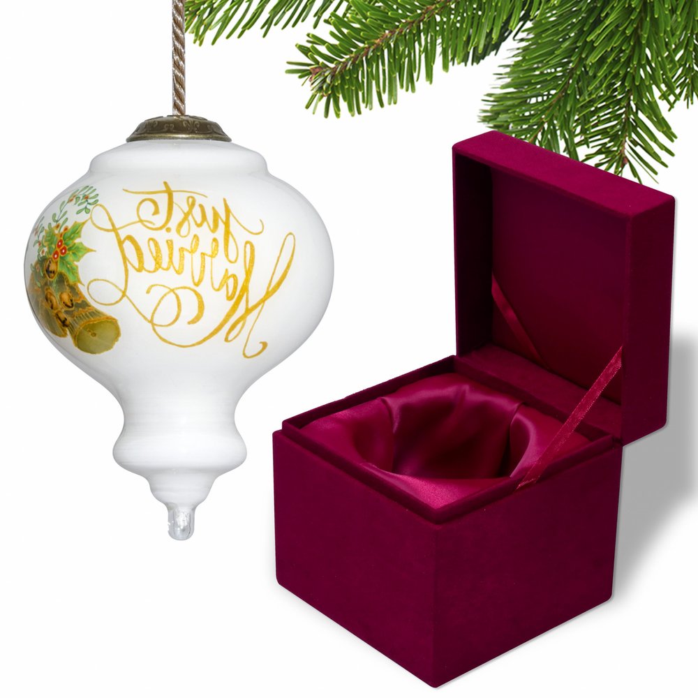 Authentic Just Married  Hand Painted Mouth Blown Glass Ornament HomeRoots