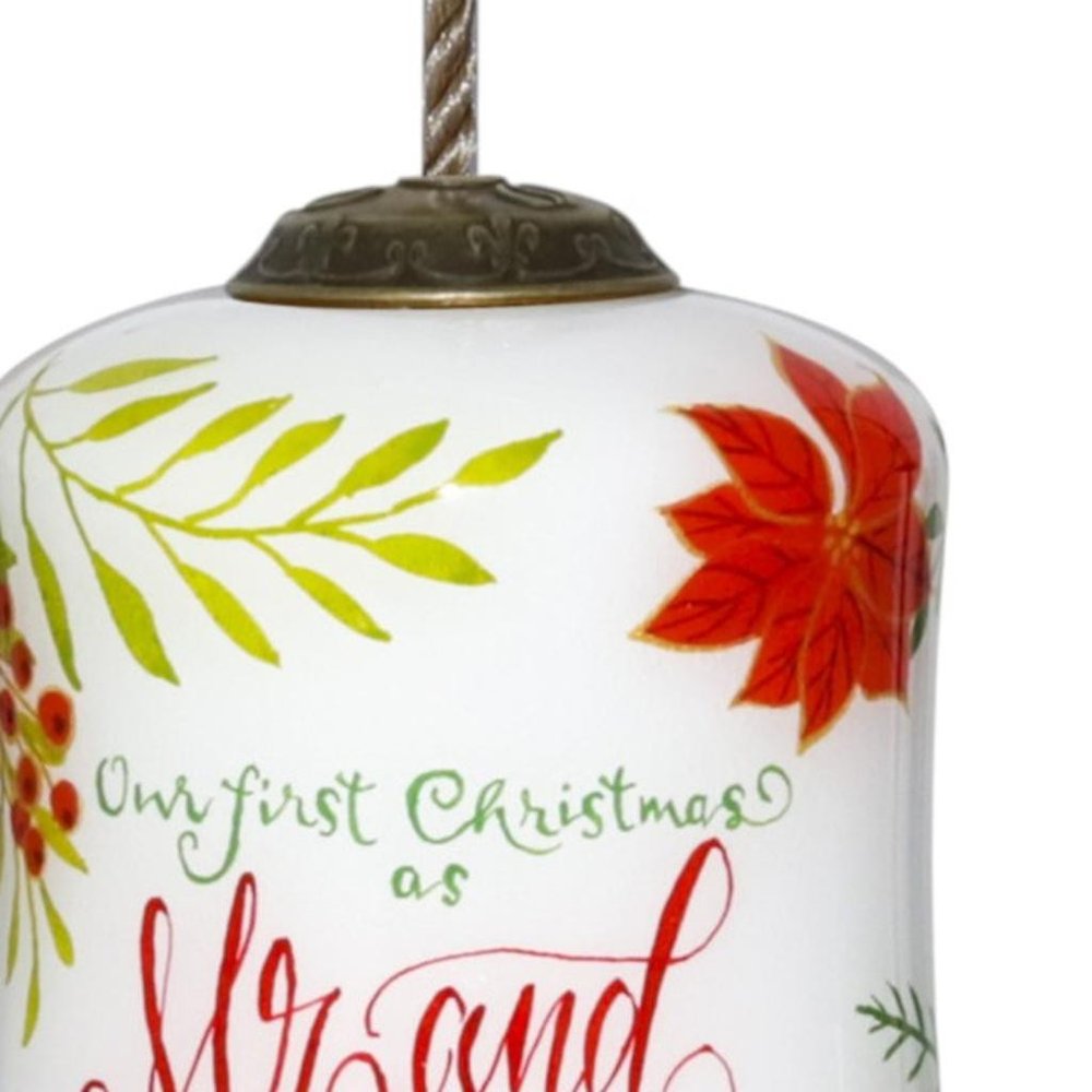 Mr. & Mrs. Our First Christmas Hand Painted Mouth Blown Glass Ornament HomeRoots