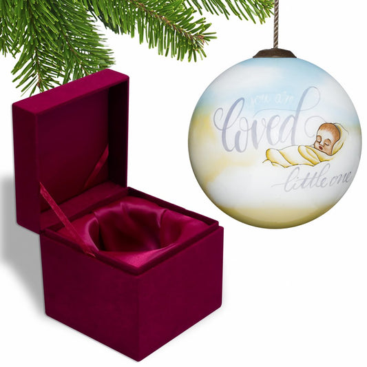 Smooth You are Loved, Little One Hand Painted Mouth Blown Glass Ornament HomeRoots