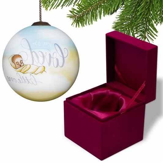 Tan And White Glass Ball Ornament HomeRoots