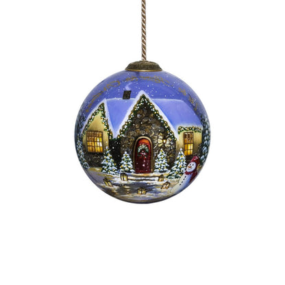 Home for Christmas Hand Painted Mouth Blown Glass Ornament HomeRoots