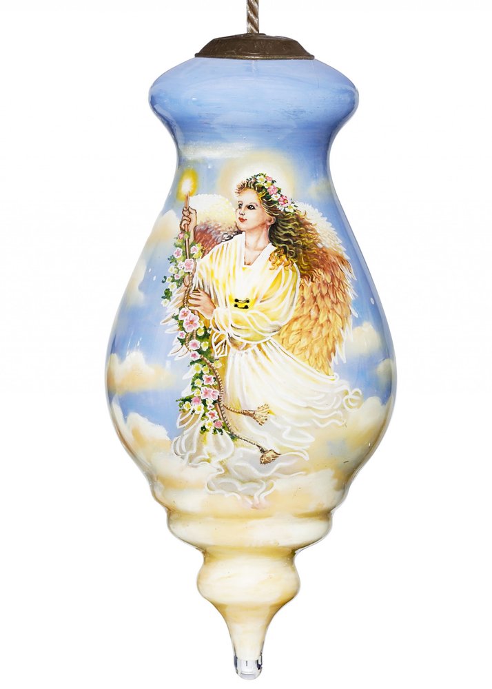 Angel Divine Hand Painted Mouth Blown Glass Ornament HomeRoots