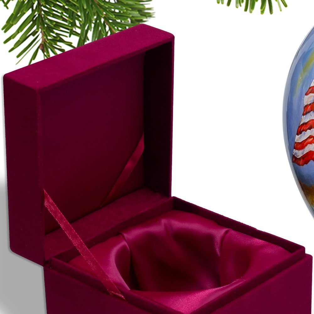 American Flag Angel Hand Painted Mouth Blown Glass Ornament HomeRoots