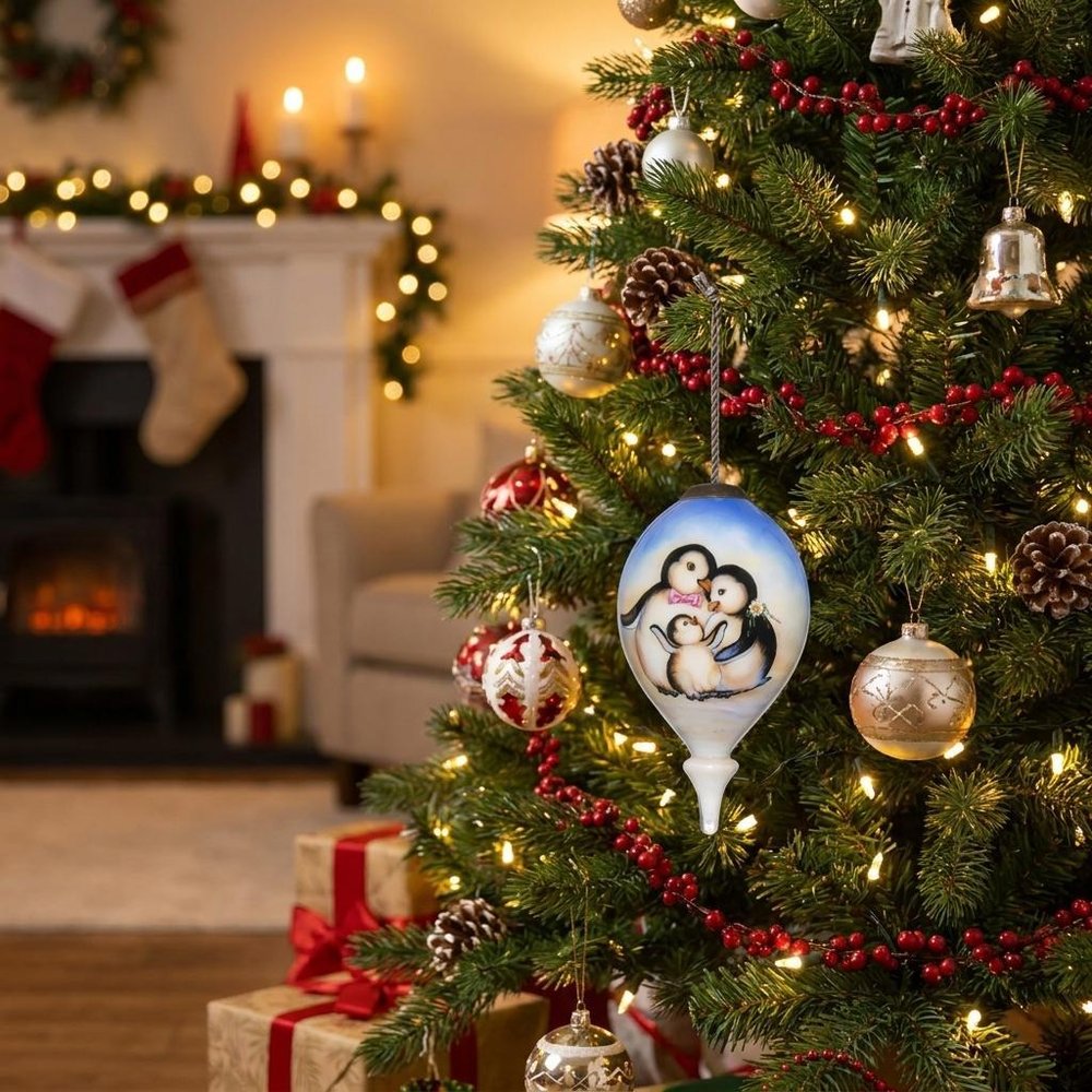 White Black And Blue Glass Finial Ornament HomeRoots