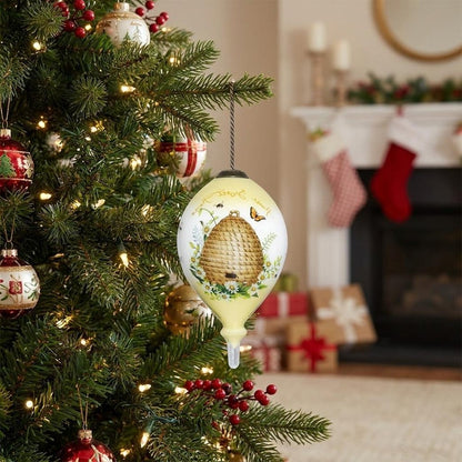 Beehive Home Sweet Home Hand Painted Mouth Blown Glass Ornament HomeRoots