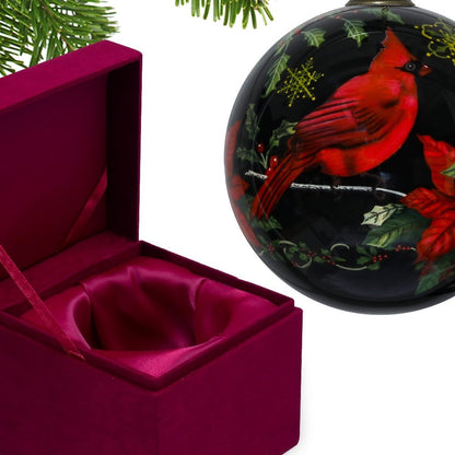 Red Black And Green Glass Ball Ornament HomeRoots