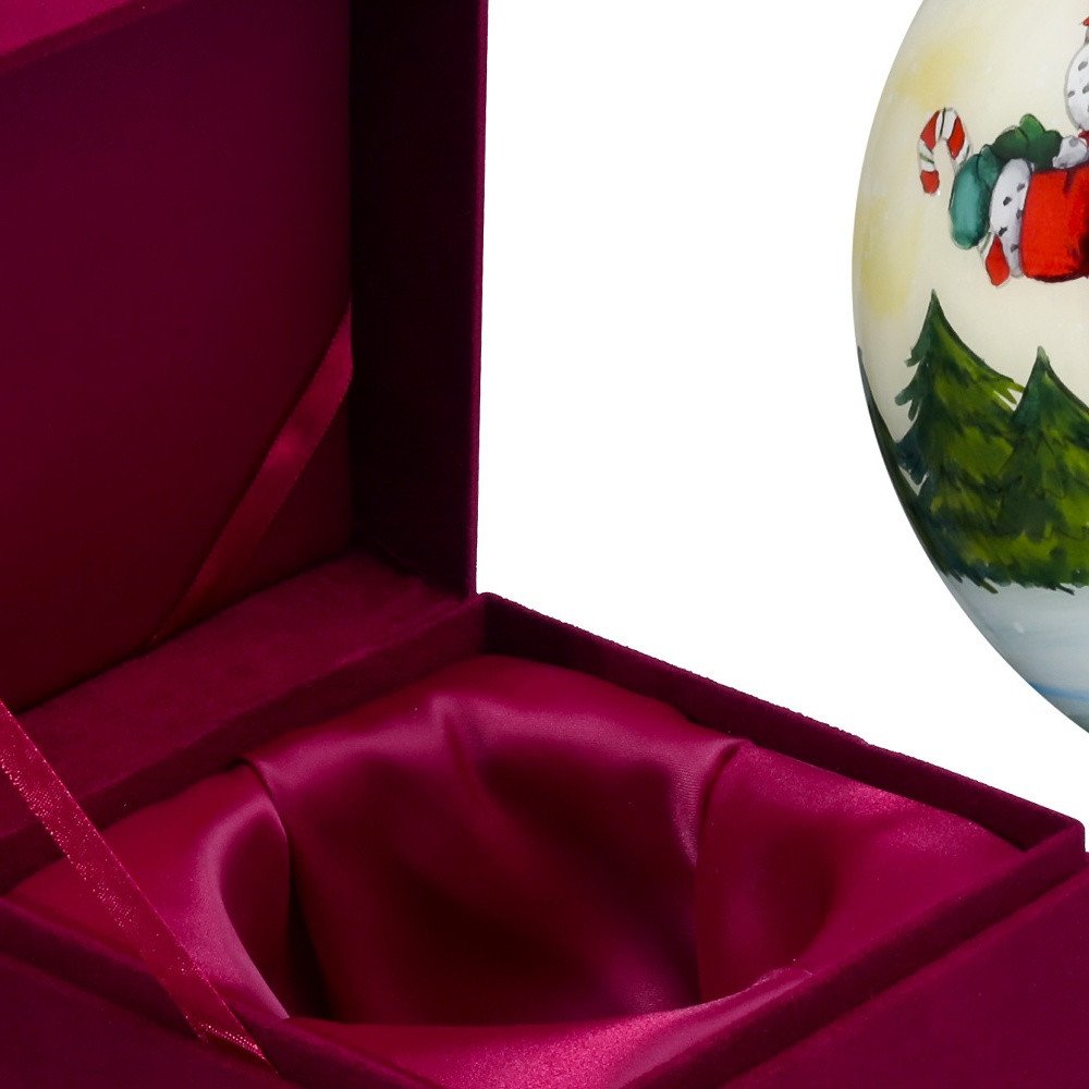 Ice Skating Mr. and Mrs. Santa Hand Painted Mouth Blown Glass Ornament HomeRoots