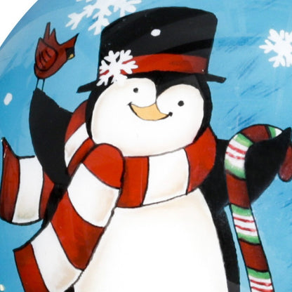 Anywhere with You is Always Better Penguin Hand Painted Mouth Blown Glass Ornament HomeRoots