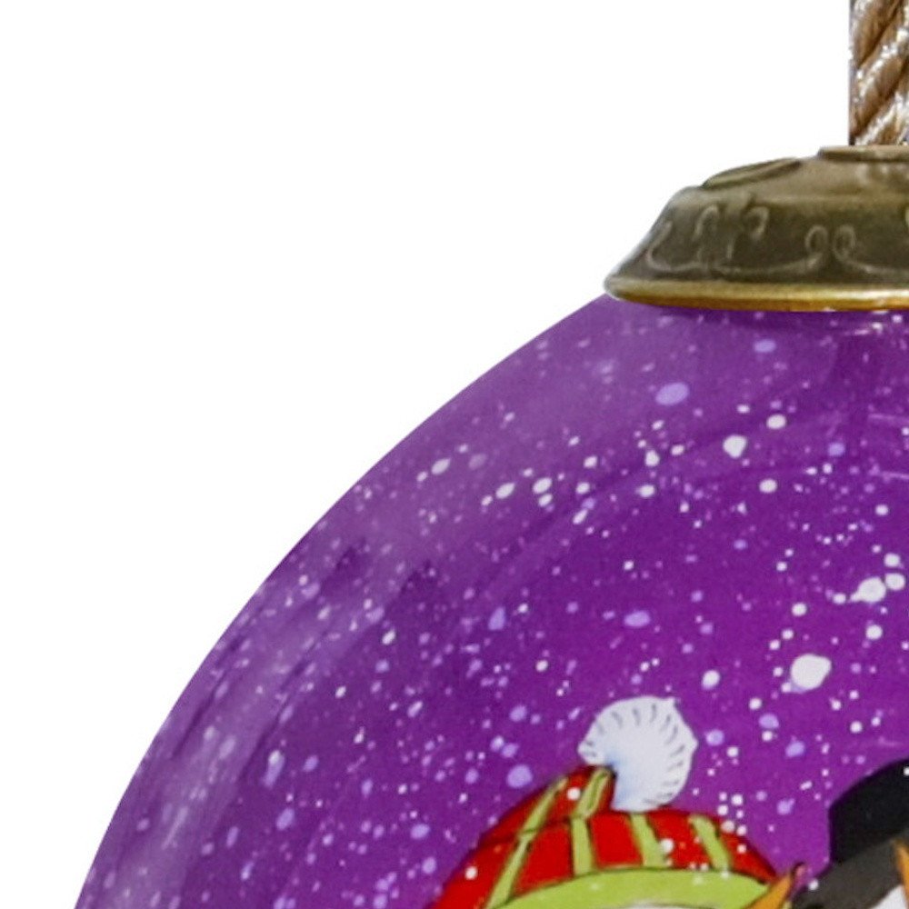 Amore Snowmen Hand Painted Mouth Blown Glass Ornament — view 3