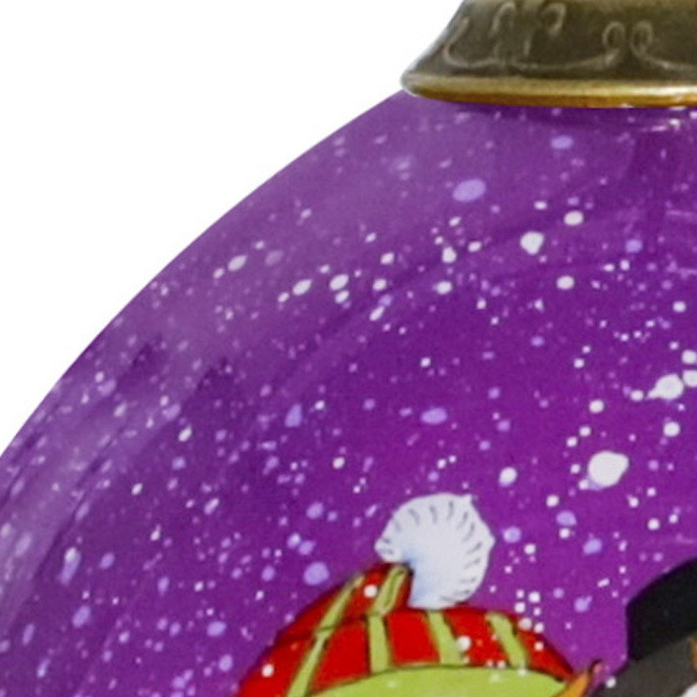 Amore Snowmen Hand Painted Mouth Blown Glass Ornament — view 4