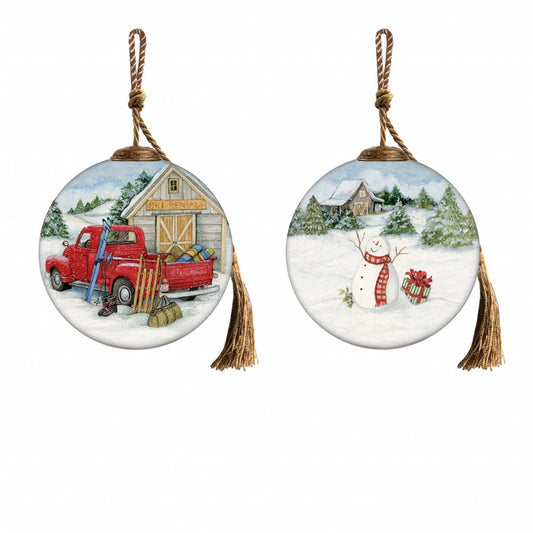 Red And White Glass Ball Ornament HomeRoots