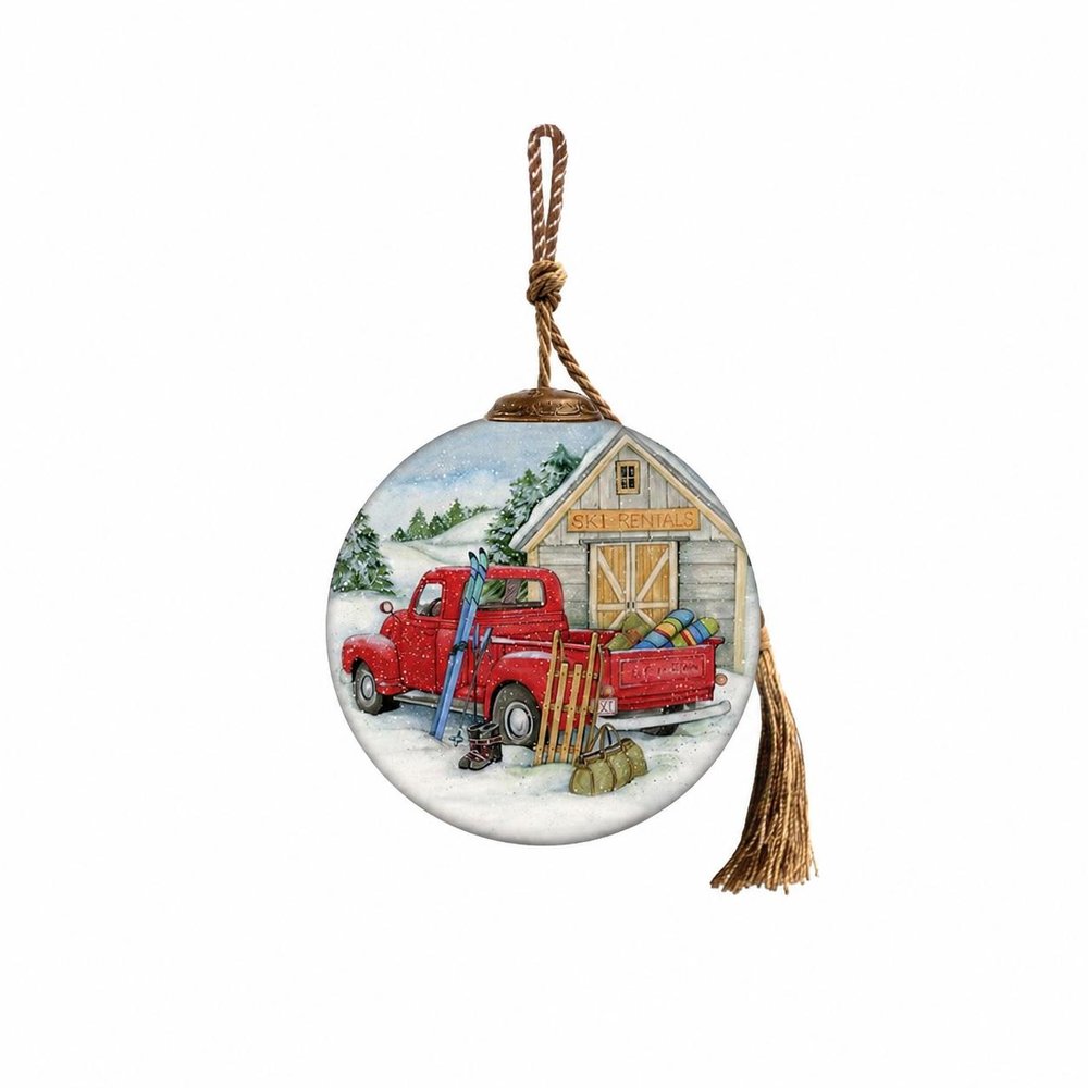 Red And White Glass Ball Ornament HomeRoots