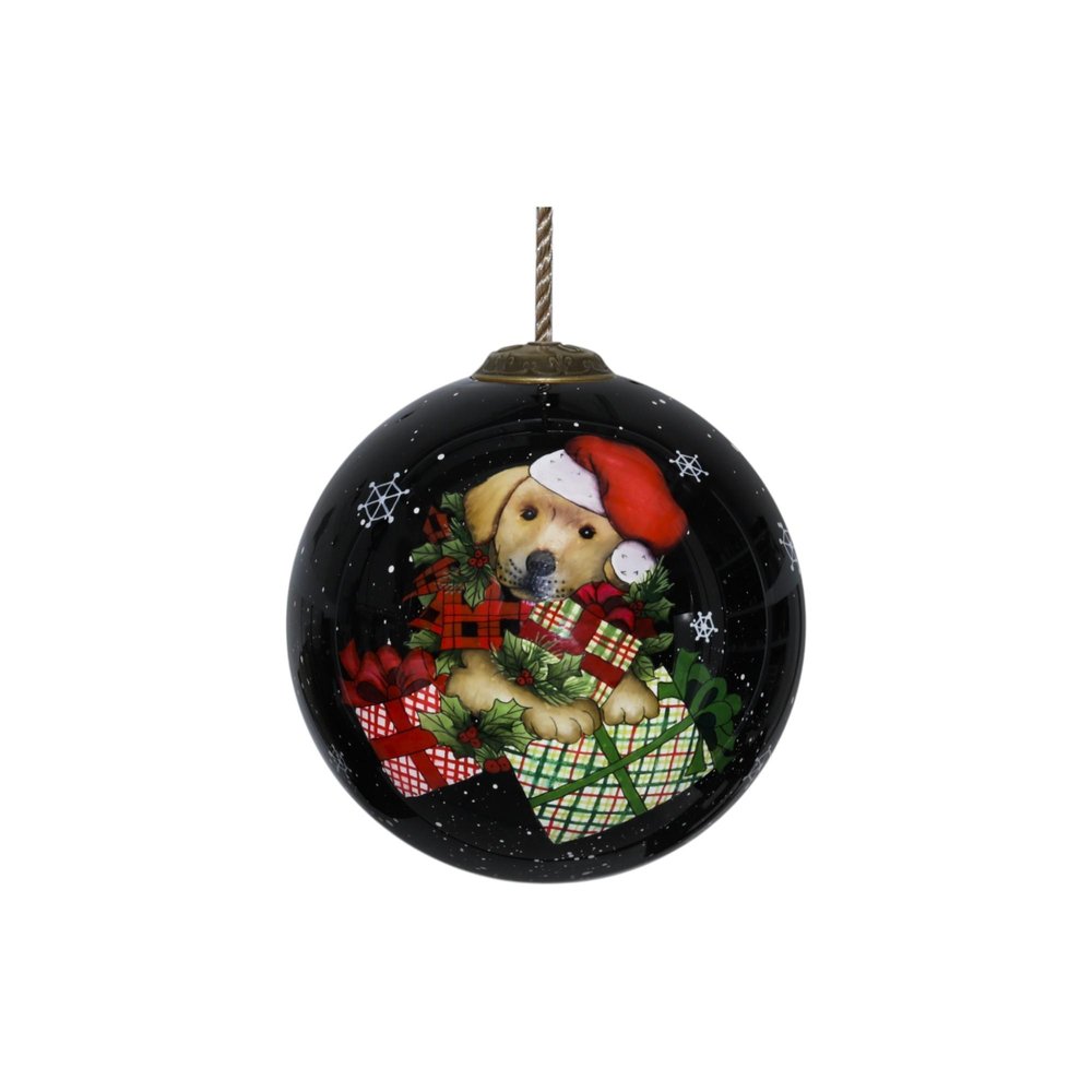 Black Red And Brown Glass Ball Ornament — view 7