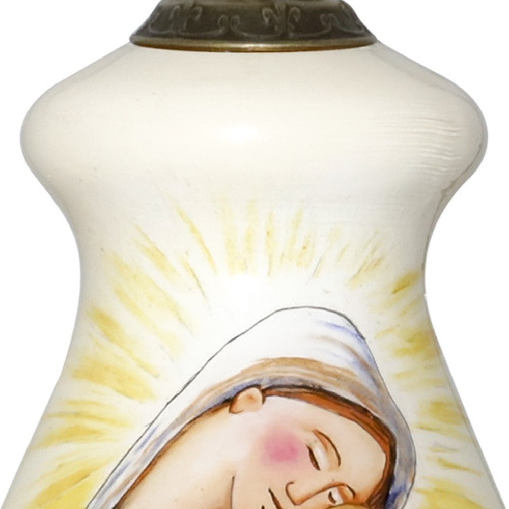 Mother Mary with Baby Hand Painted Mouth Blown Glass Ornament — view 4