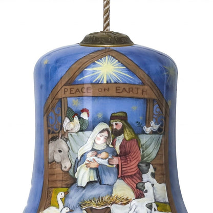 Holy Family Bethlehem Hand Painted Mouth Blown Glass Ornament HomeRoots