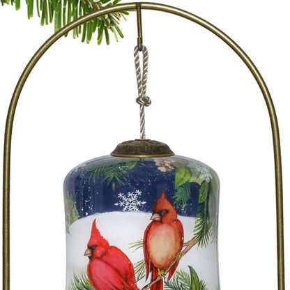 Dual Cardinals Hand Painted Mouth Blown Glass Ornament HomeRoots