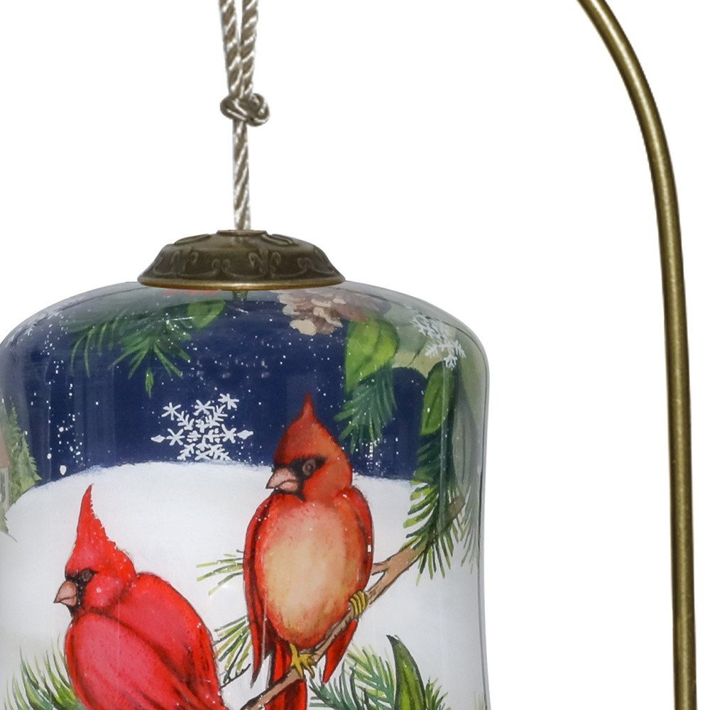 Dual Cardinals Hand Painted Mouth Blown Glass Ornament HomeRoots