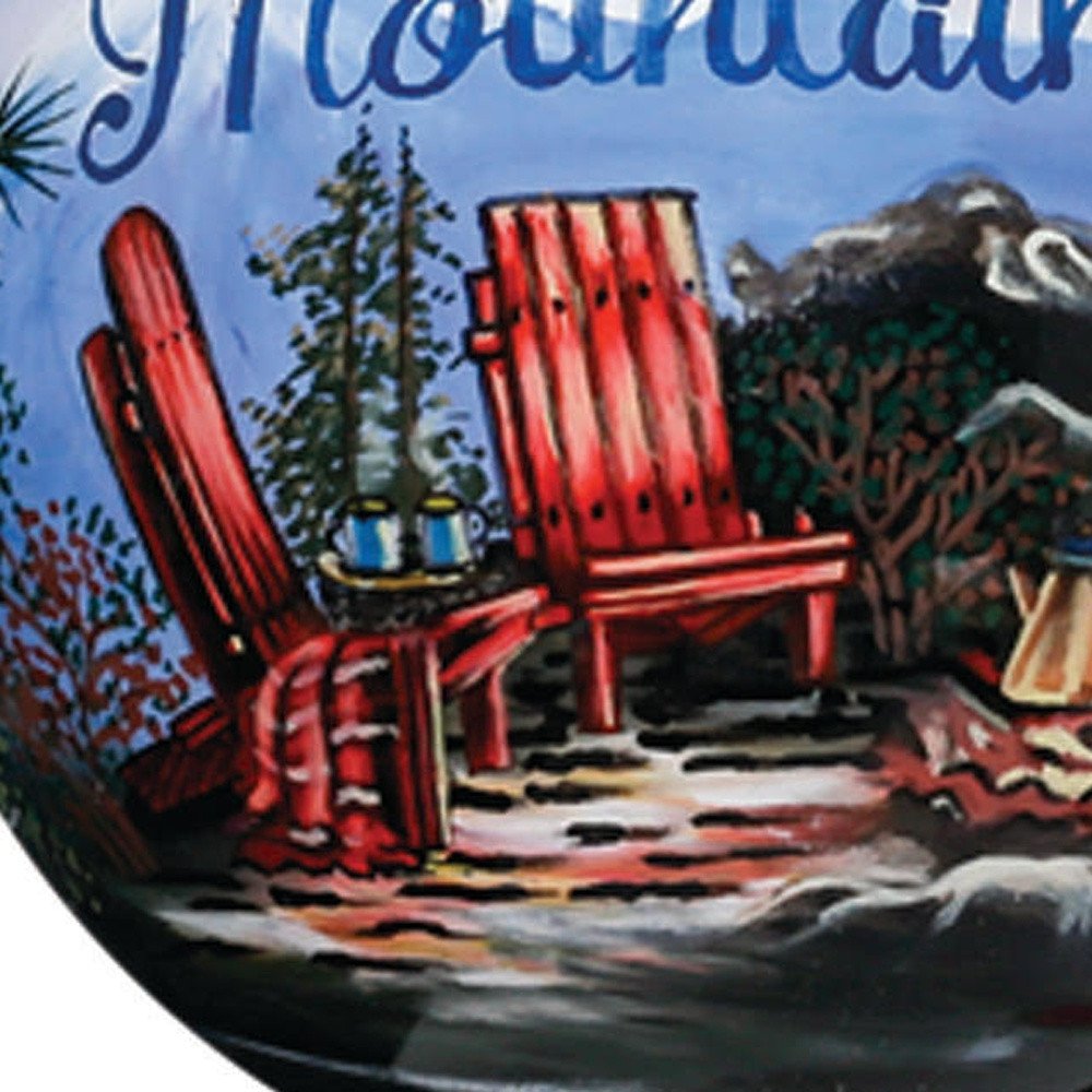 Scenic Life is Better in the Mountains Hand Painted Mouth Blown Glass Ornament HomeRoots