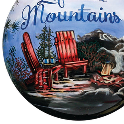 Scenic Life is Better in the Mountains Hand Painted Mouth Blown Glass Ornament HomeRoots