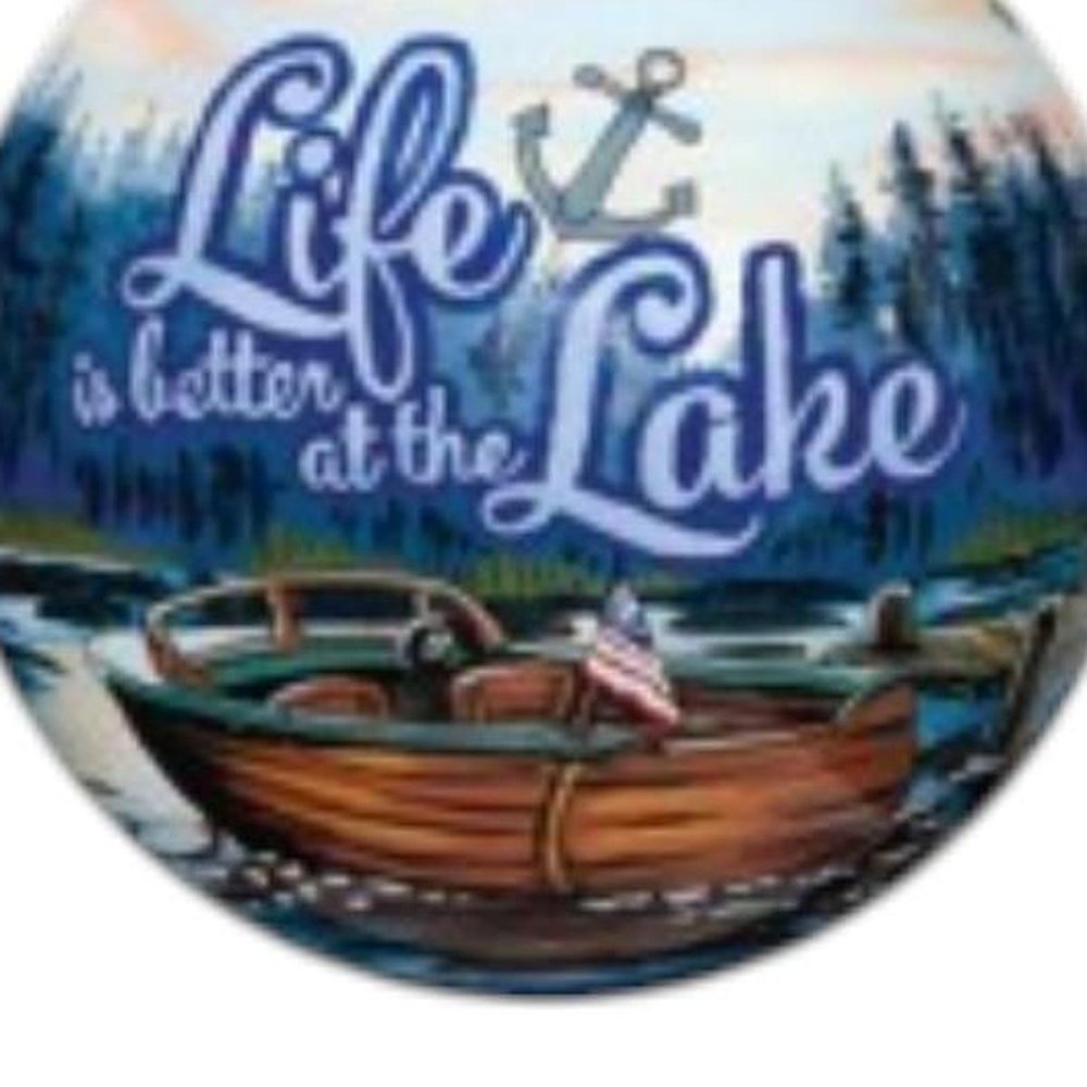 Scenic Life is Better at the Lake Hand Painted Mouth Blown Glass Ornament — view 6
