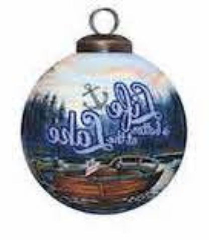 Scenic Life is Better at the Lake Hand Painted Mouth Blown Glass Ornament HomeRoots
