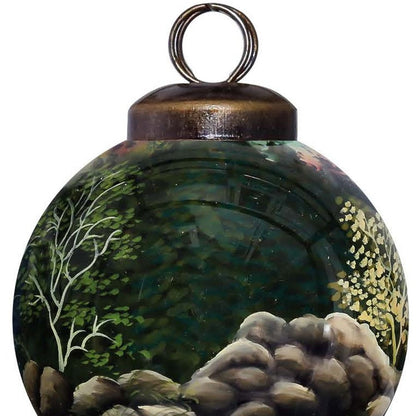 Scenic Life is Better at the Cabin Hand Painted Mouth Blown Glass Ornament HomeRoots