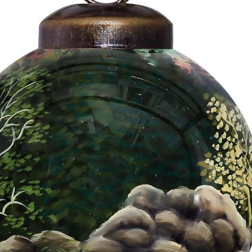 Scenic Life is Better at the Cabin Hand Painted Mouth Blown Glass Ornament HomeRoots